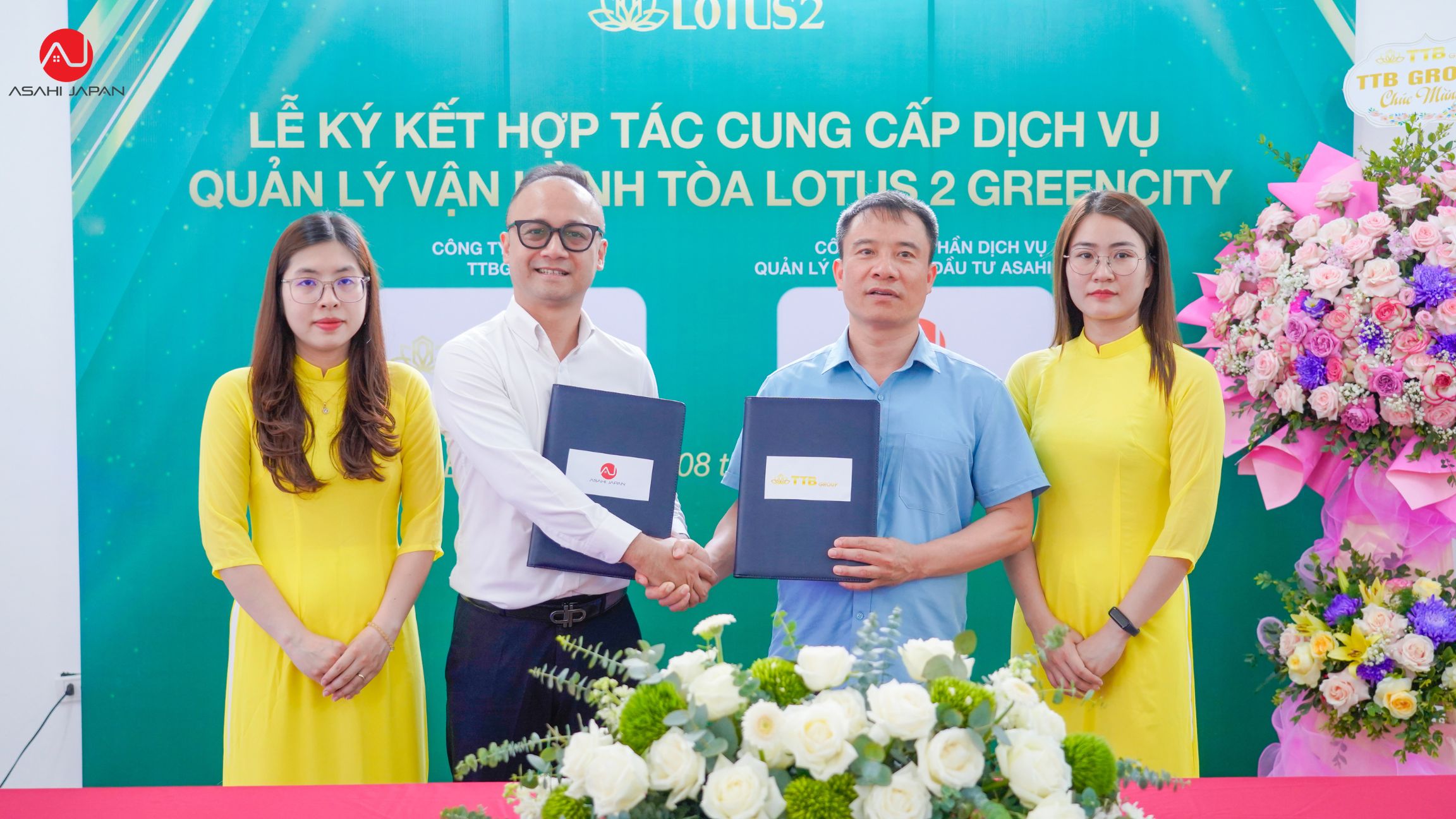 Lễ ký kết cung cấp dịch vụ Quản lý vận hành tòa Lotus GreenCity giữa TTBGroup và Asahi Japan 11 3 1