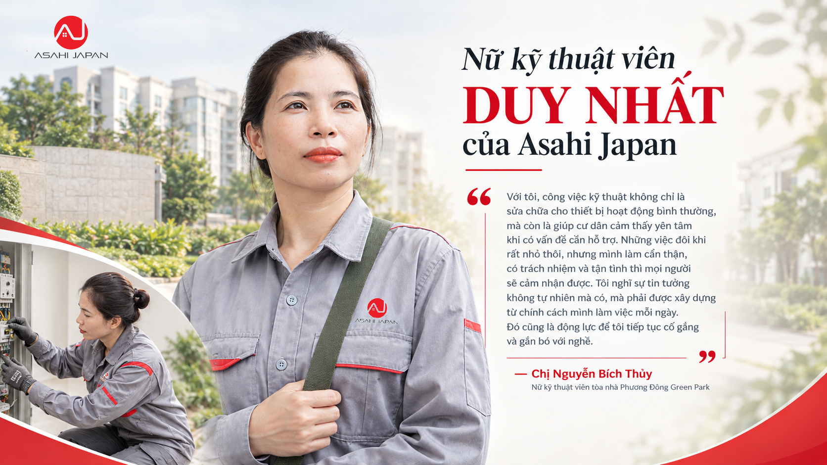 Nu ky thuat vien Asahi Japan duy nhat 1